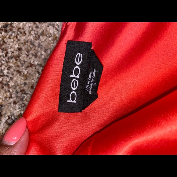 Coral silk-like dress - Picture 3 of 4